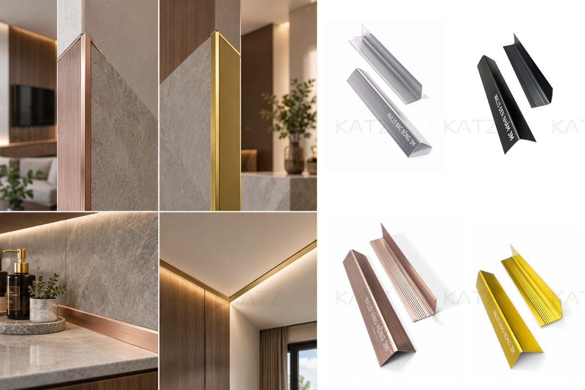 Nẹp nhôm chữ V NVL15 kho KATZ  