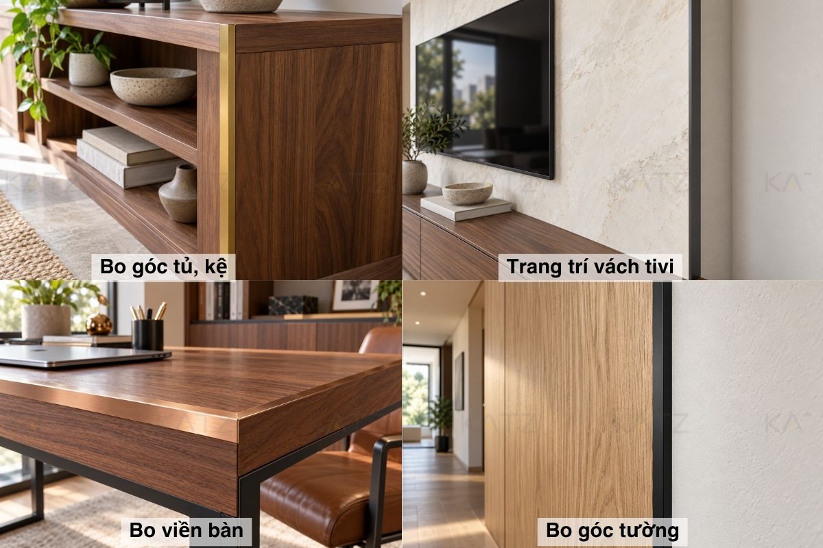 Ứng dụng các vị trí sử dụng nẹp nhôm V15